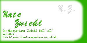 mate zwickl business card